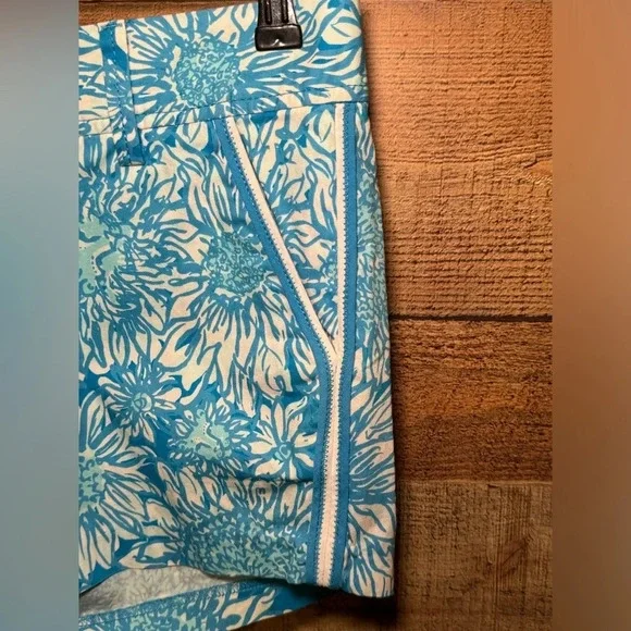 LILLY PULITZER Callahan Shorts in Lion in the Sun Ariel Blue Women's size 0 - Picture 9 of 10